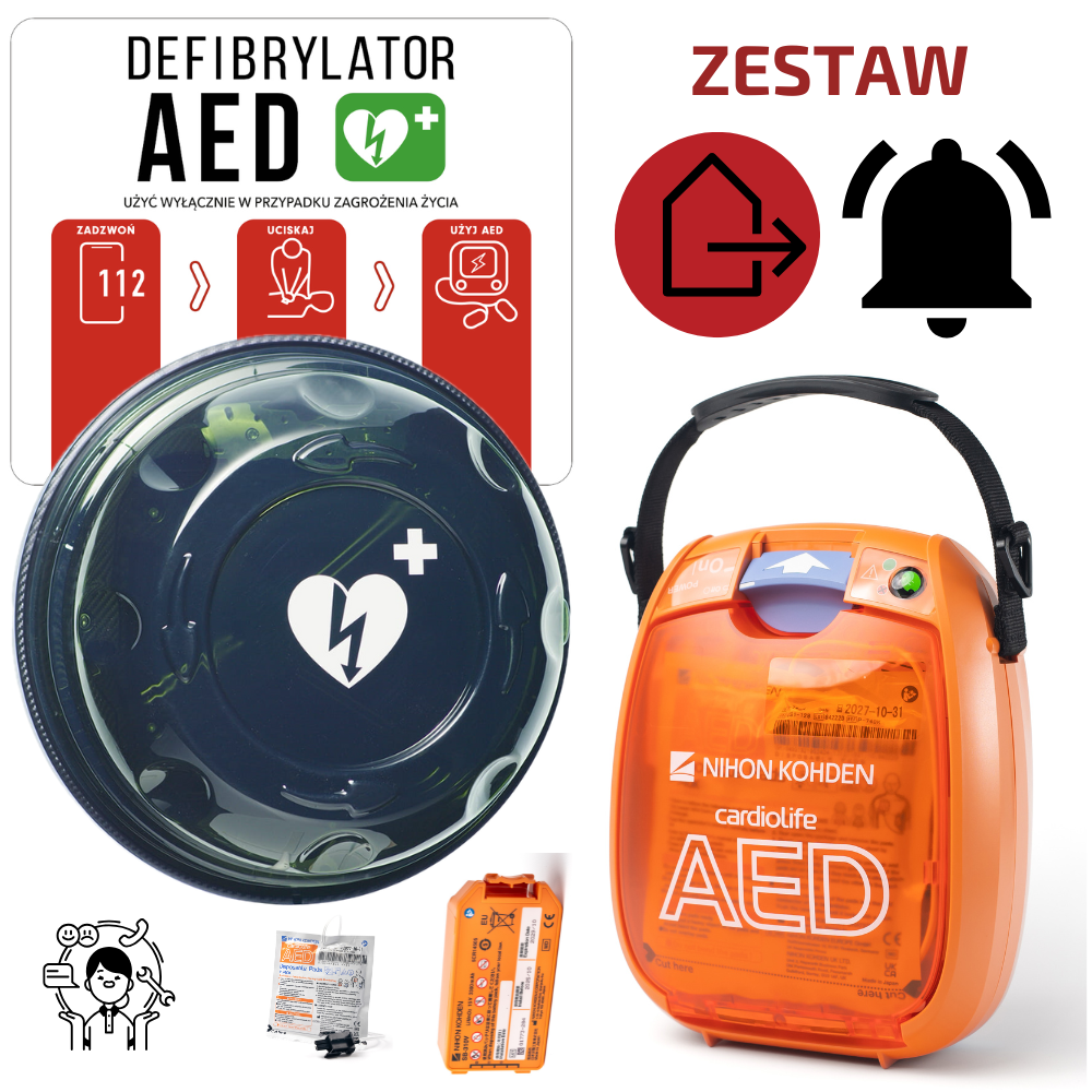 ZESTAW: Defibrylator AED Nihon Kohden Cardiolife-3100 + Kapsuła Rotaid ...